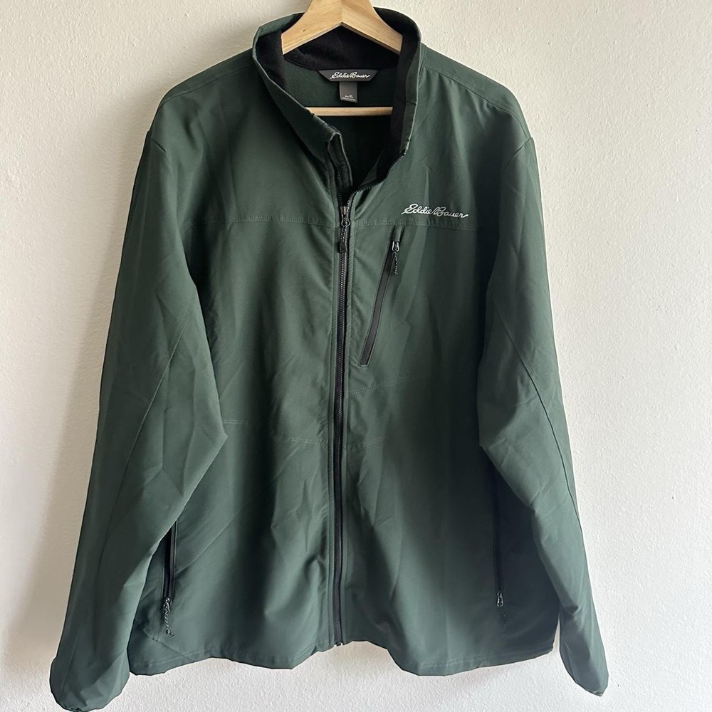 Eddie Bauer Windbreaker Zipper Collar Lightweight Travex Green Jacket Men’s XL