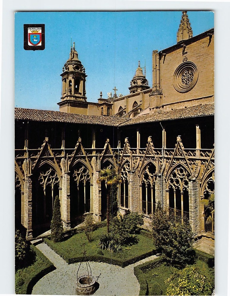 Postcard Cloister Cathedral Pamplona Spain