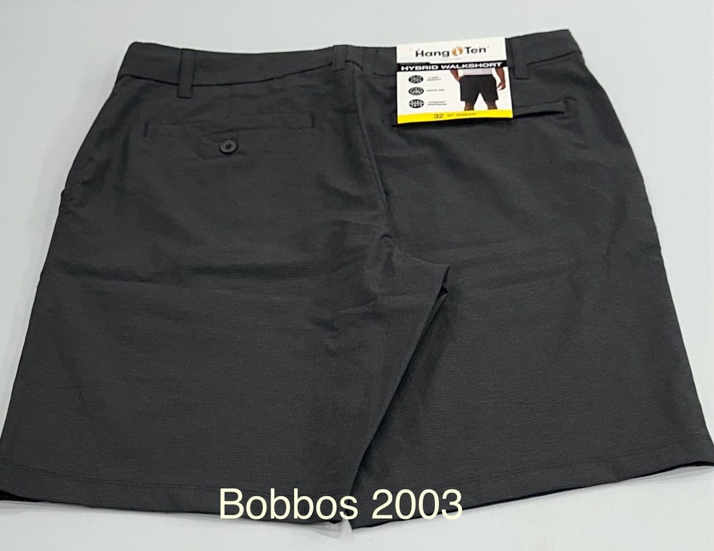 Hang Ten Men's Regular Fit Hybrid Walk Shorts, Black, Size 32