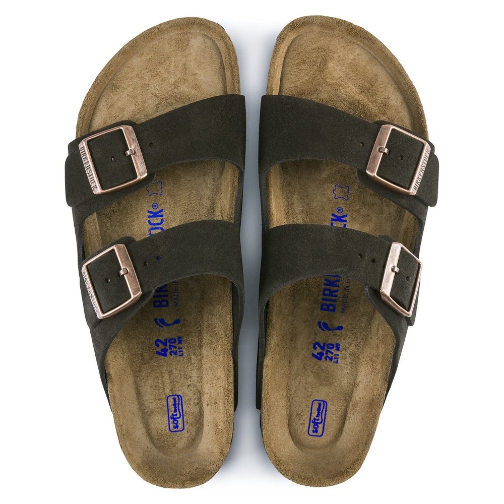 Birkenstock Arizona Soft Footbed Suede Leather Sandals - Mocha