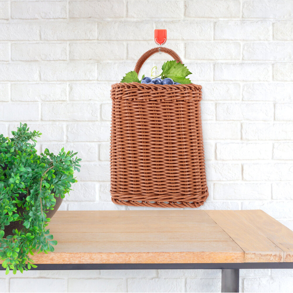 Hanging Baskets for Kitchen Potato Handmade Rattan Wall Organizer Plant