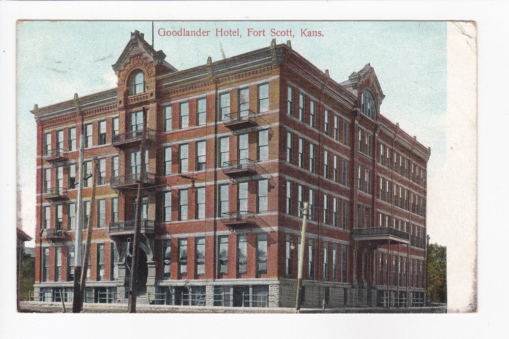 Goodlander Hotel Fort Scott Kansas Divided Back Postcard