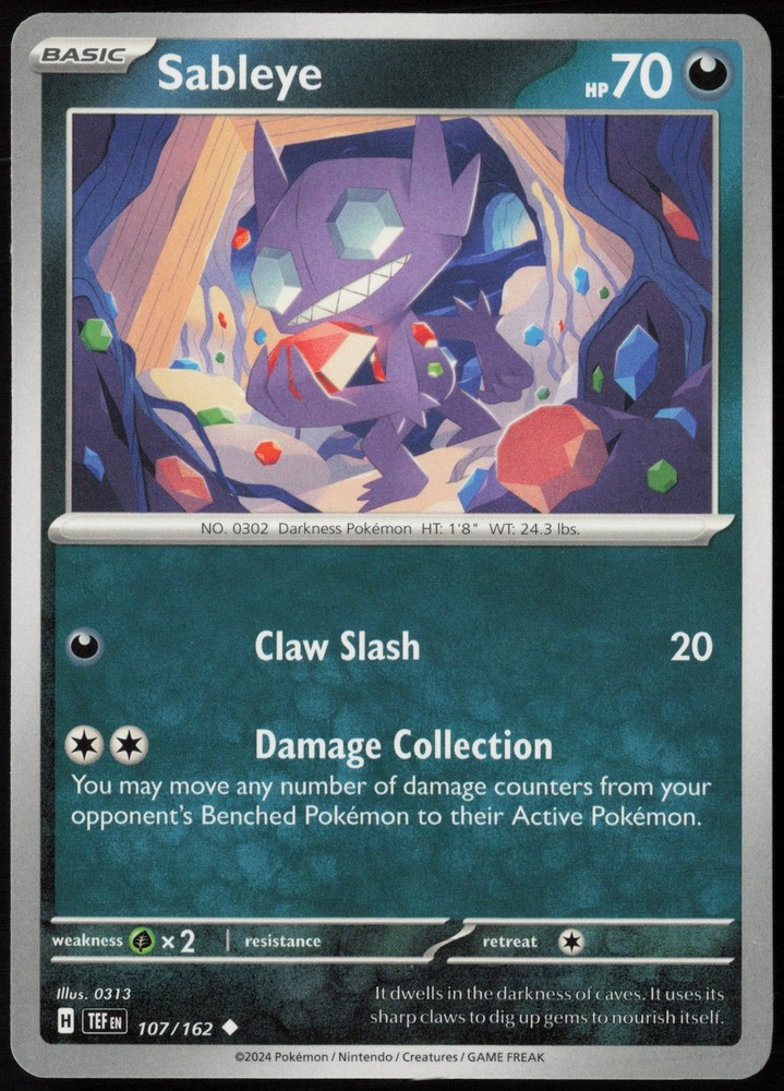 Sableye 107/162 SV05: Temporal Forces Uncommon EN Pokemon NM