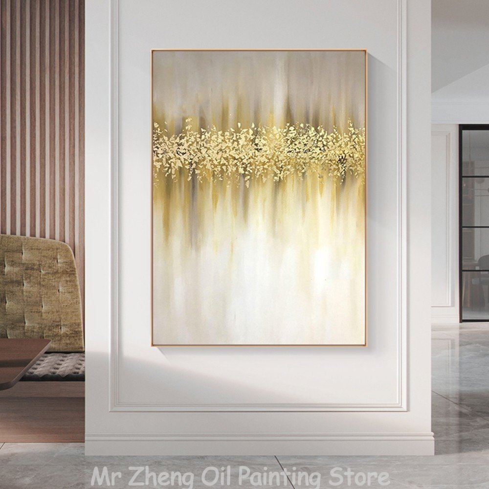 Light Minimalism Oil Painting Abstract Handmade Canvas Decorative Mural Unframe