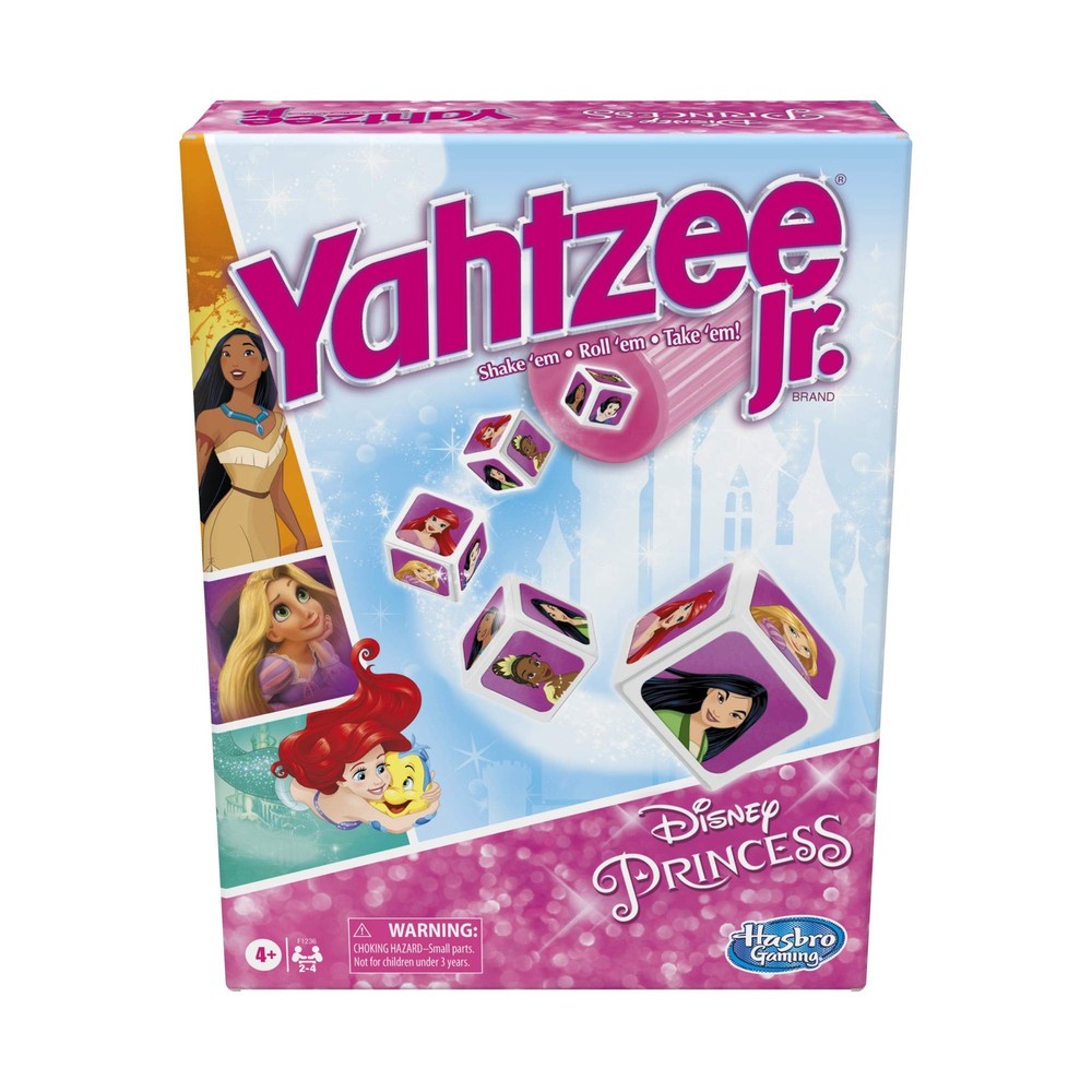 Hasbro Gaming Yahtzee Jr. Disney Princess Edition Board Game For Kids Ages 4