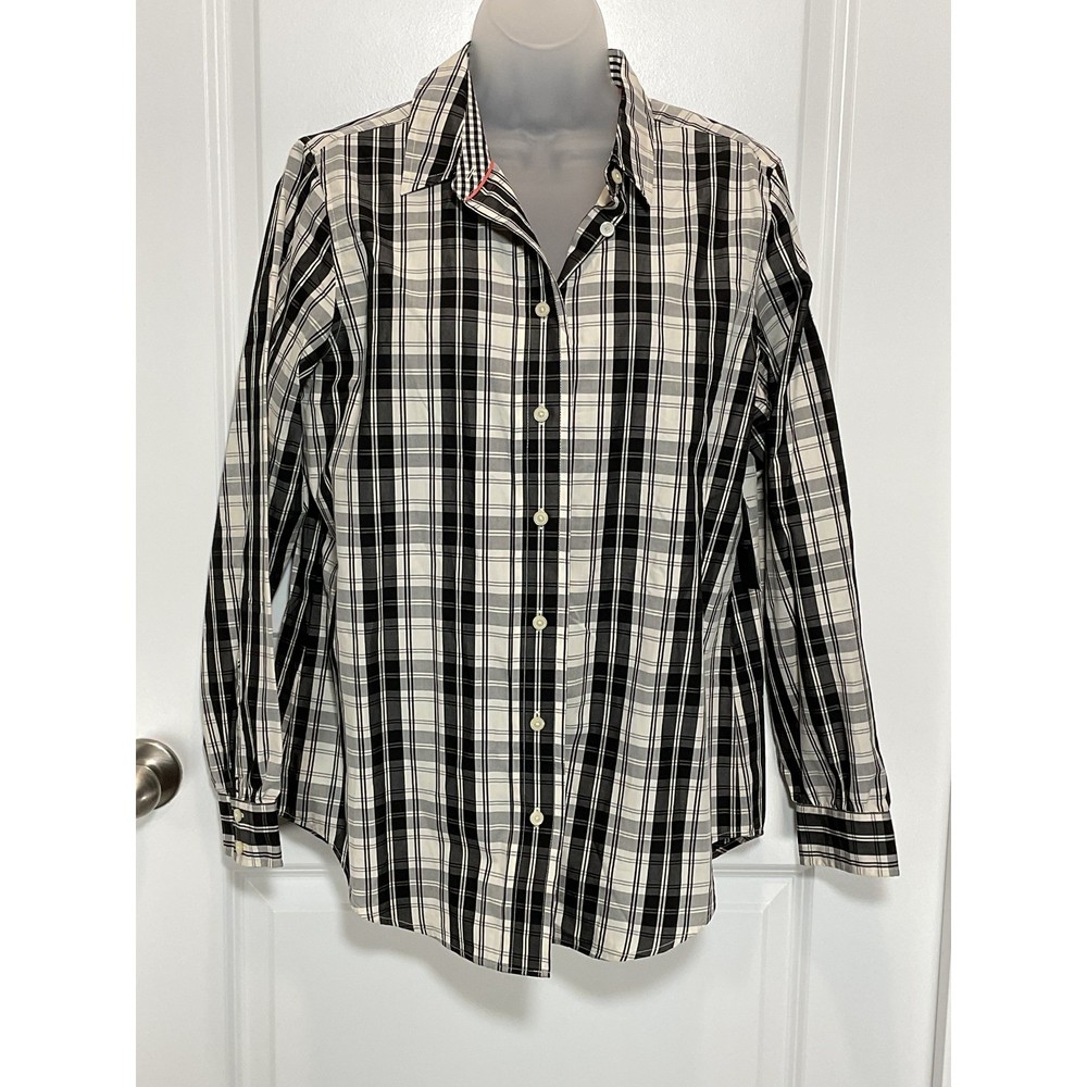 NWT Liz Claiborne New York Womens Plaid Button Down Shirt Long Sleeve Casual Top