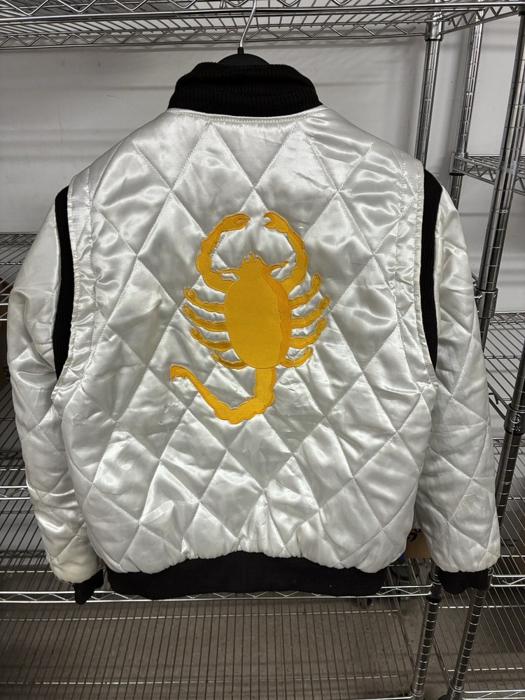 Ryan Gosling Drive Scorpion Bomber Jacket Replica - Men’s 2XL White Satin Good