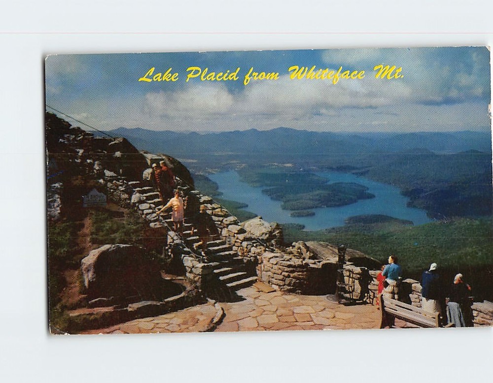 Postcard Foot Path Lake Placid from Whiteface Mountain New York USA