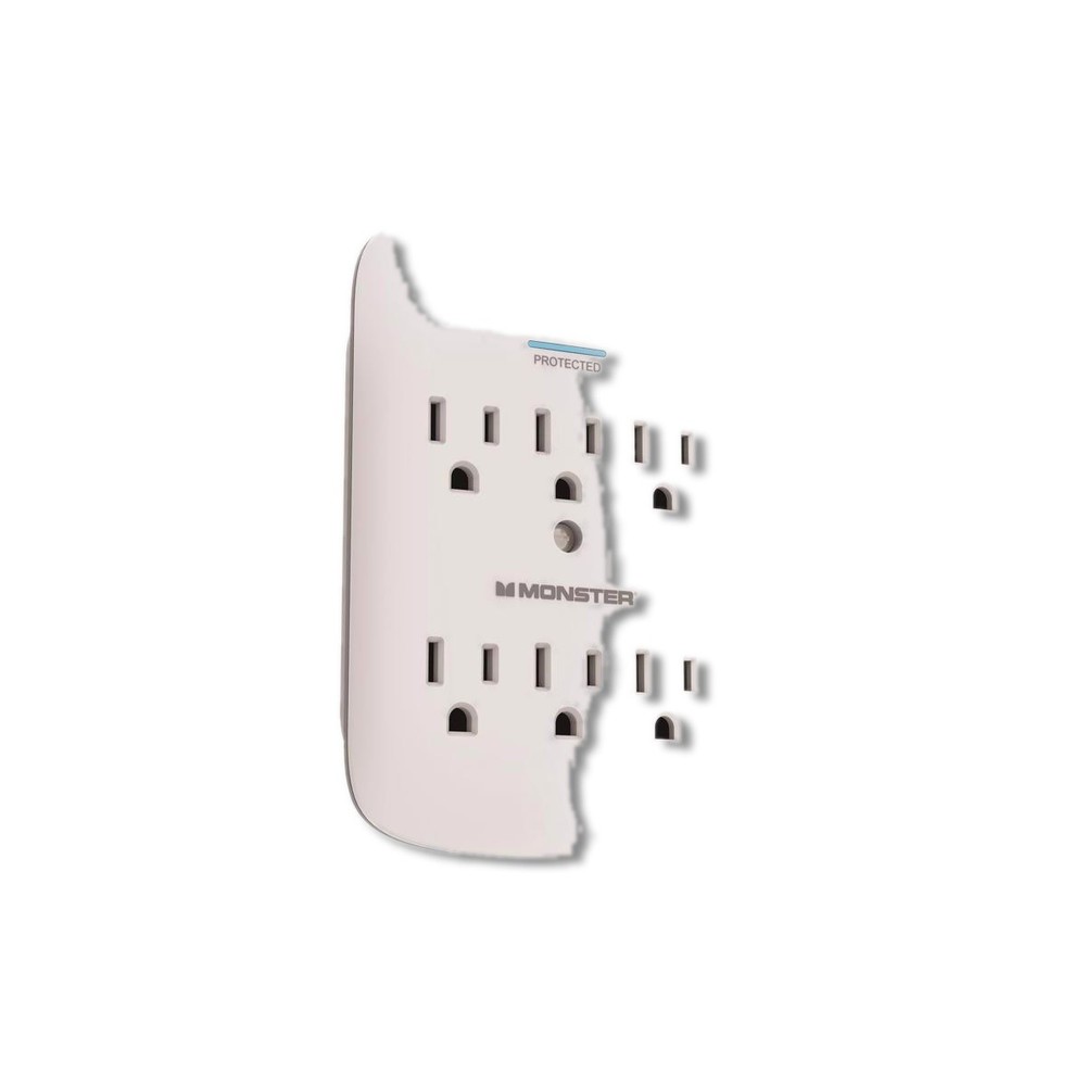Monster Just Power it Up 6 outlets Wall Tap Surge Protector White 1200 J 1606