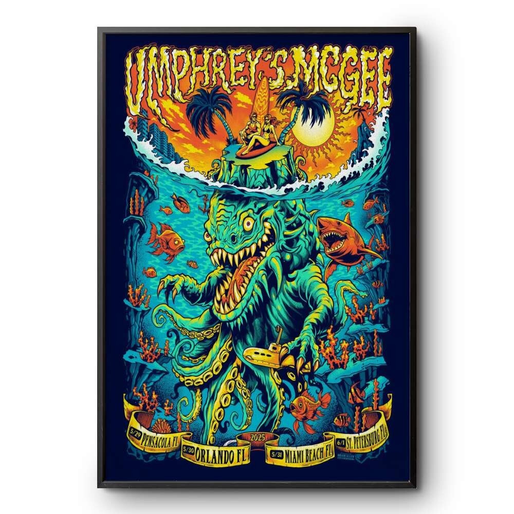 Umphreys McGee 2025 Florida Tour Poster for Home Decor