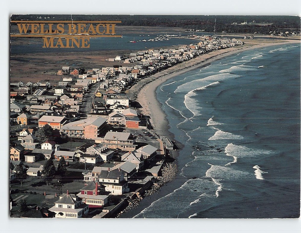 Postcard Wells Beach Wells Maine USA