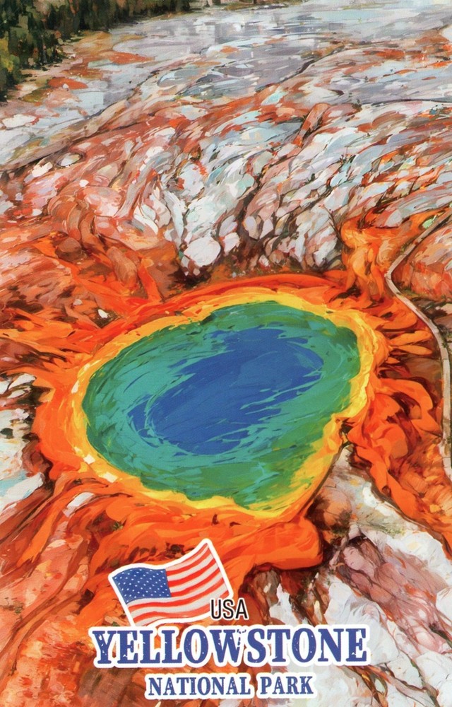 Grand Prismatic Spring, Yellowstone National Park, Wyoming --New POSTCARD