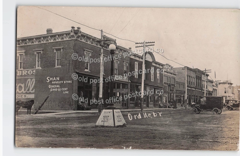 Ord, Nebraska-Main Street Scene-Stores-c1915-RPPC Real Photo Postcard