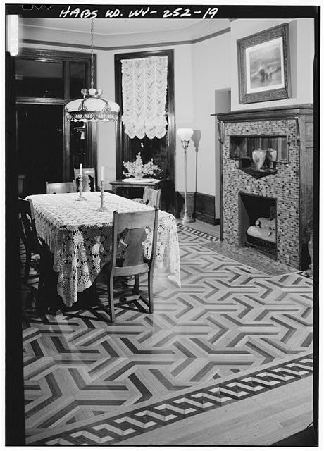 19. Interior View, First Floor, Dining Room From Southeast Showing Inlaid Floor