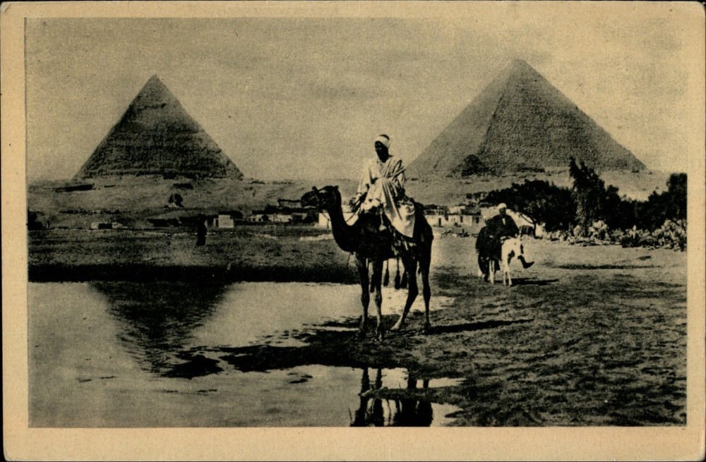 Pyramids Giza Egypt vintage postcard s377