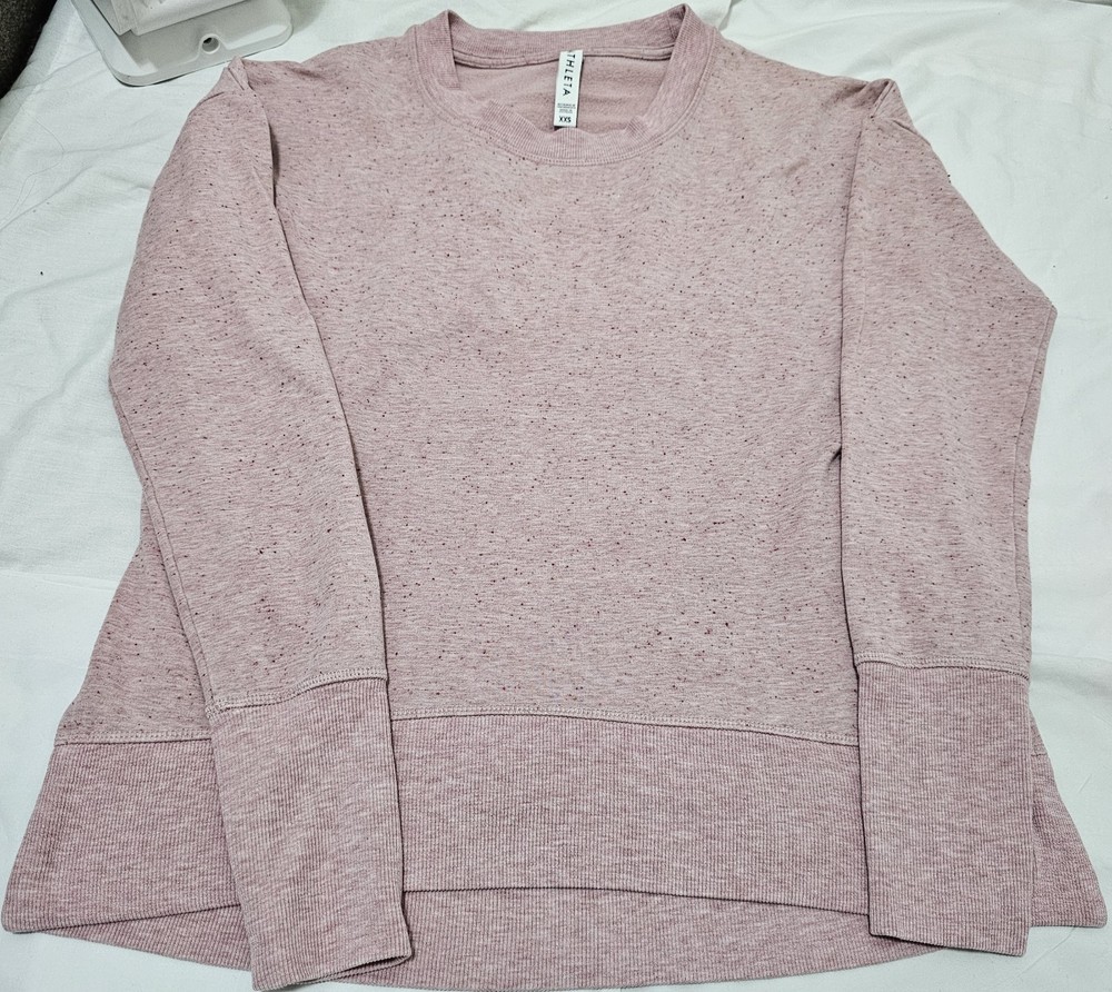 Athleta Women's Pullover Sweater Sweatshirt XXS Mauve Speckled Long Sleeve