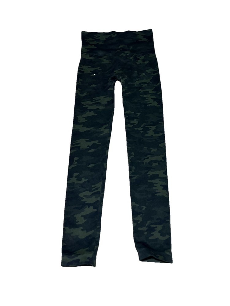 Spanx Camo Leggings Green High Rise Stretch Activewear Slim Fit Womens Small