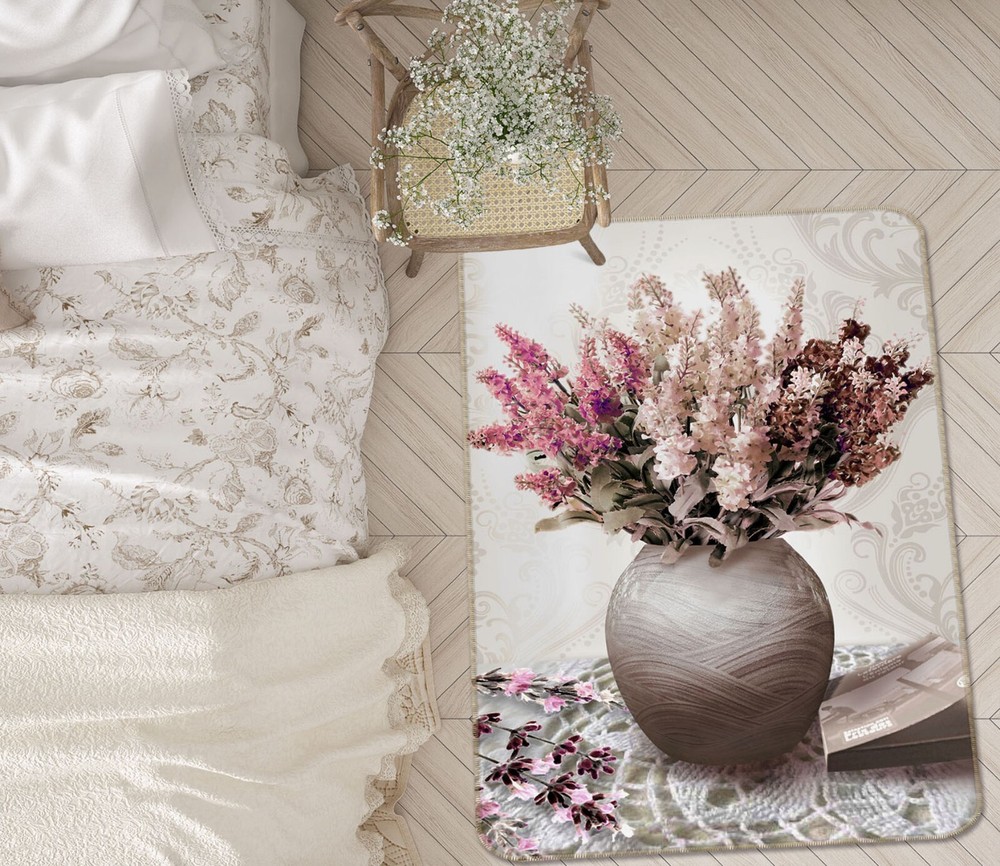 3D Colorful Flower Vase ZHUC302 Play Non Slip Carpet Mat Photo Carpet Amy