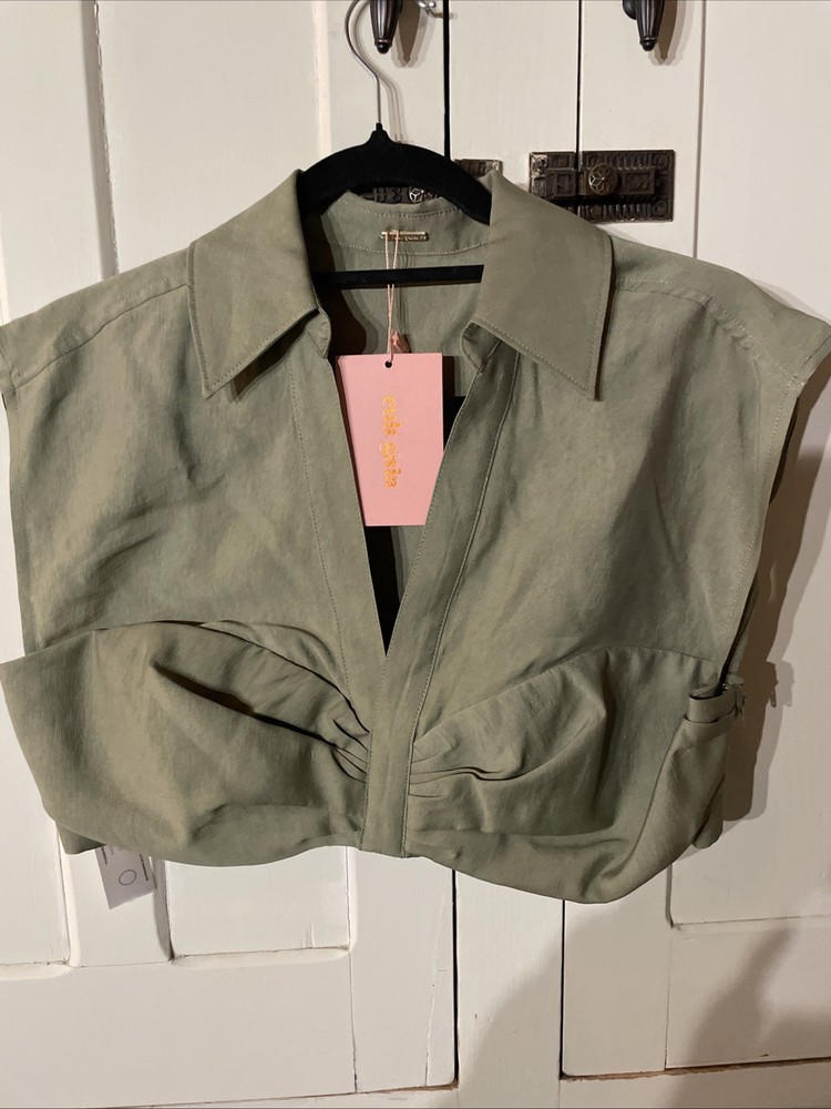Cult Gaia Crop Top Large Olive New with Tags Made In PRC. Never Worn
