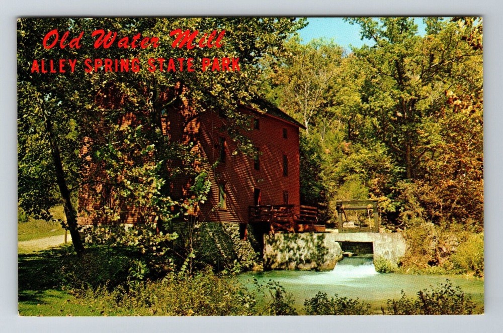 MO-Missouri, Old Water Mill, Alley Spring State Park, Vintage Postcard