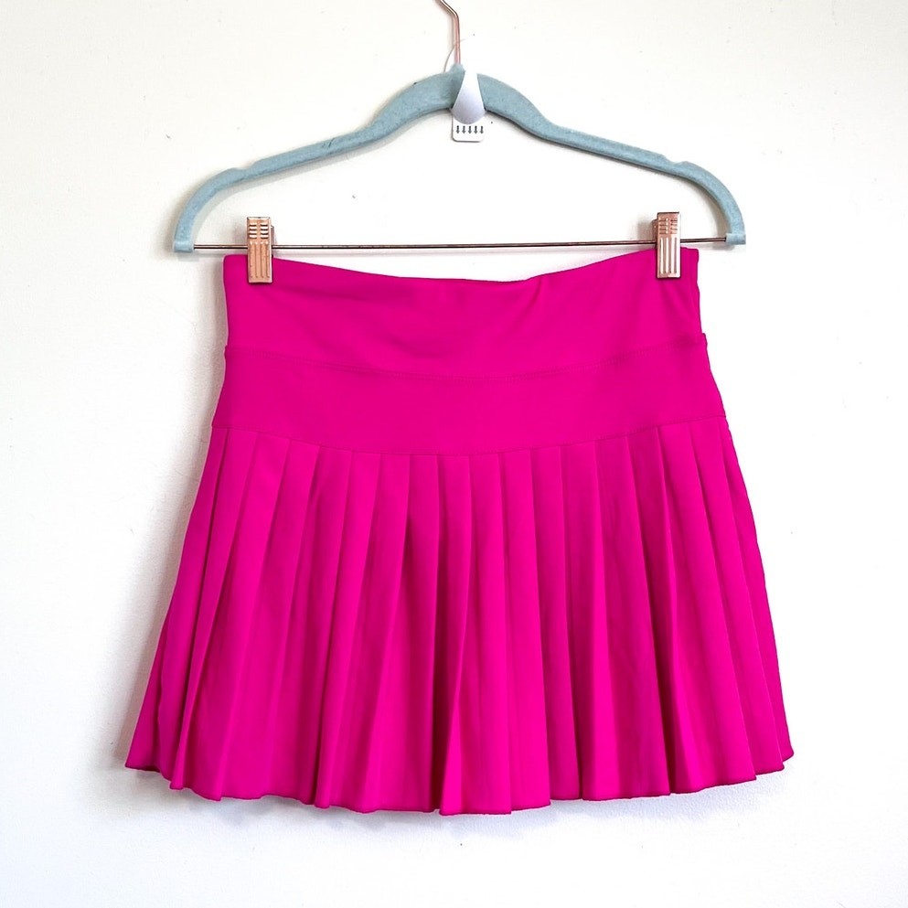 Preppy Pleated Athletic Tennis Skirt Skort for Women in Hot Pink - Golf & Pickleball Ready