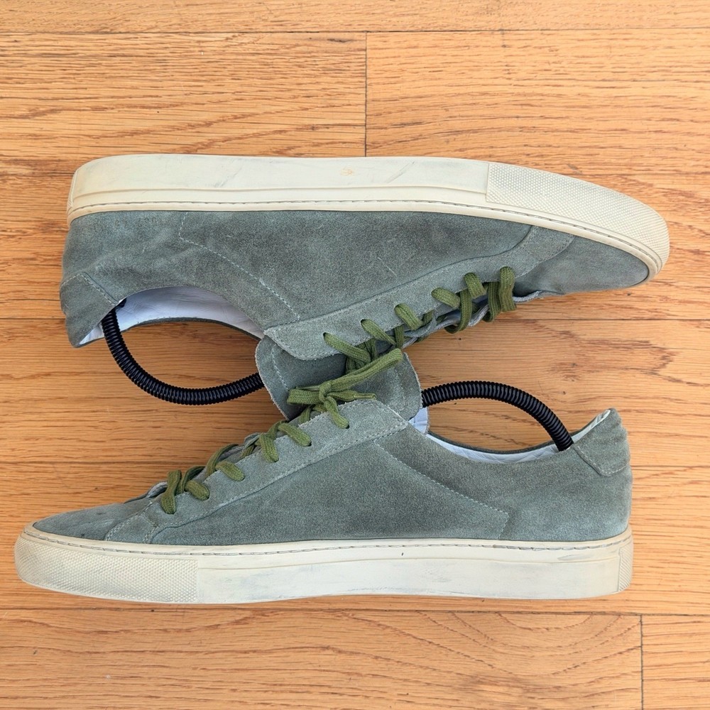 Common Projects Achilles Low Mens Olive Green Suede Sneakers Good Condition-image