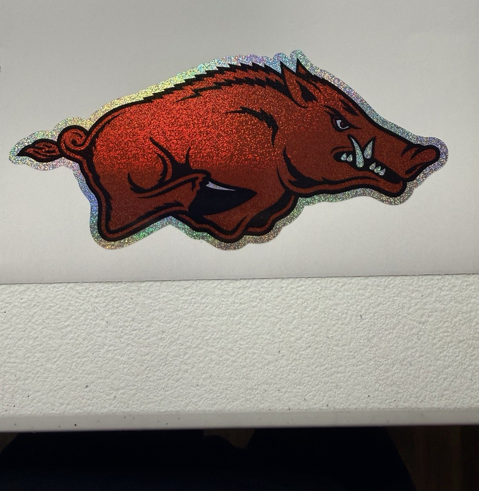 Arkansas Razorbacks Holographic Tiny Sparkle Vinyl Decal
