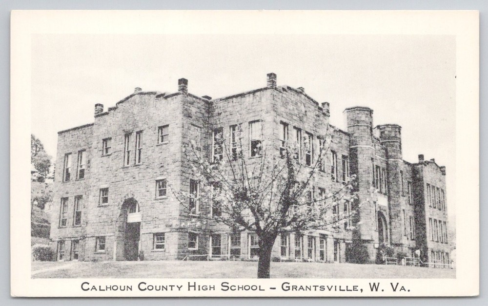 Calhoun County High School Grantsville WV Vintage Postcard National Press