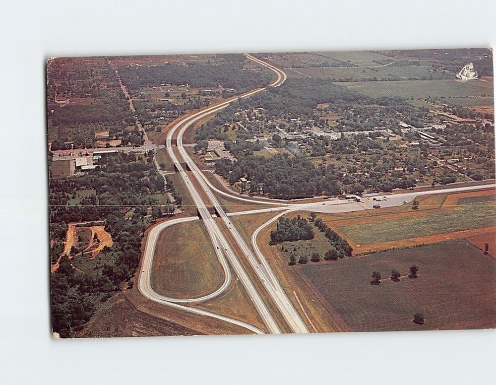 Postcard Aerial View Indiana Toll Road Indiana USA