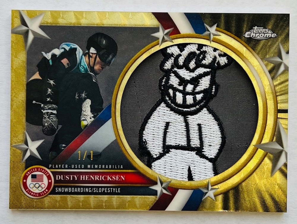 2026 Topps Chrome Winter Olympics DUSTY HENRICKSEN Mem Relic 🔥SUPERRACTOR 1/1🔥