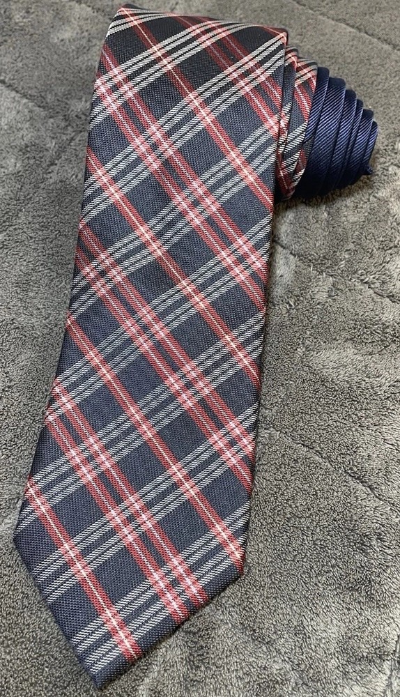 Tommy Hilfigure Red & Blue Plaid Men's Neck Tie 59
