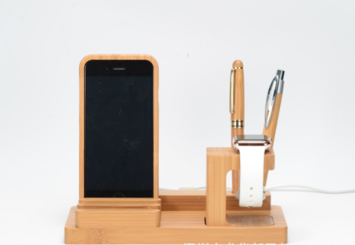 MOOZO Bamboo Wood Desktop Charging Dock Station Charger Holder Cradle Stand Comp