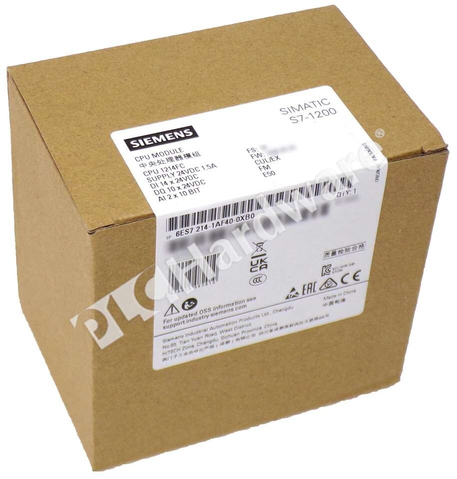 Surplus Sealed Siemens 6ES7214-1AF40-0XB0 6ES7 214-1AF40-0XB0 S7-1200F CPU1214FC