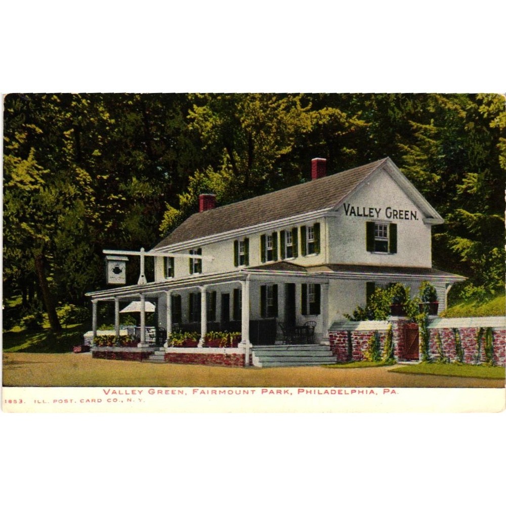 Valley Green Fairmount Park Philadelphia PA Vintage Linen Postcard Ill Post Card