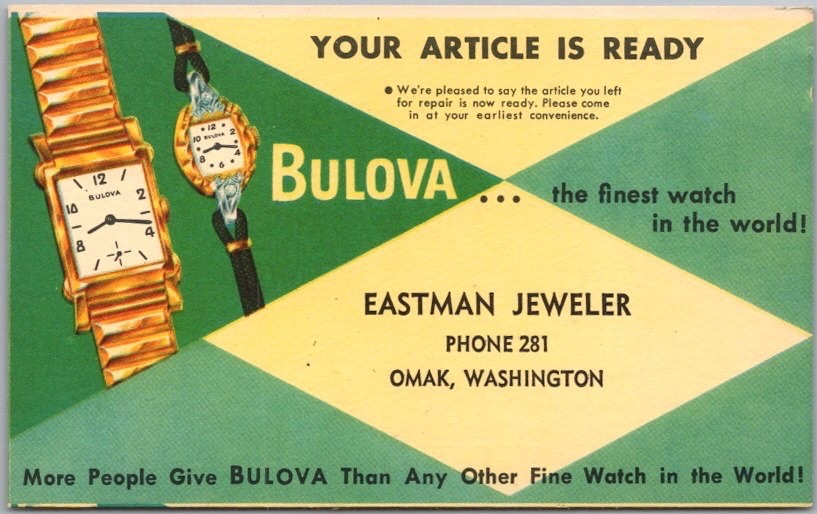 c1940s OMAK, Washington Advertising Postcard 