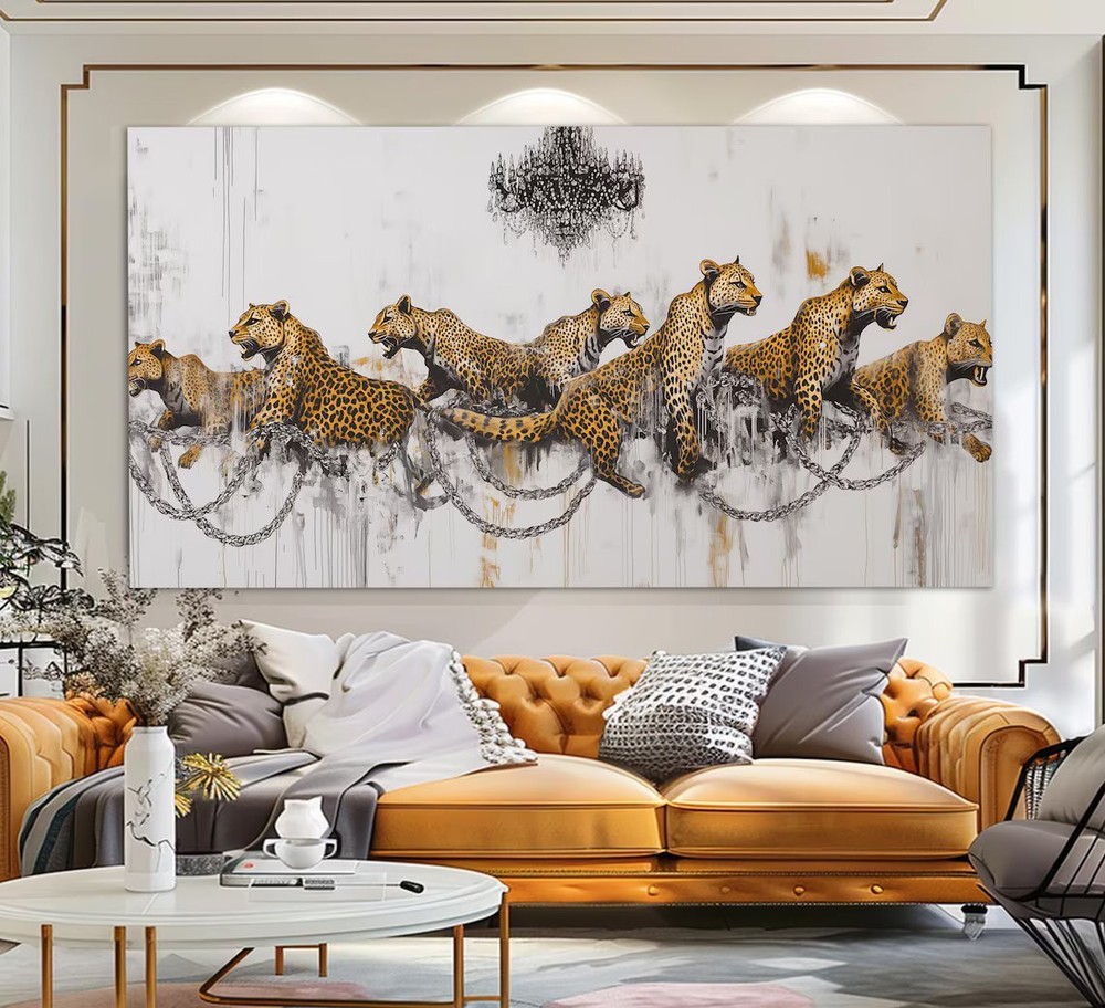 Abstract Leopards Graffiti Art Paint Wall Art Canvas Unframed Print Art-image