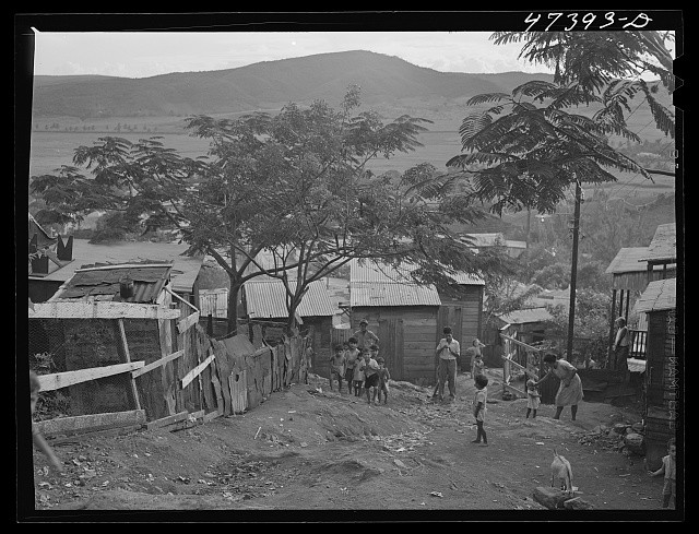 Photo:Yauco Puerto Rico 1942 Slum Area Coffee Town Children Homes