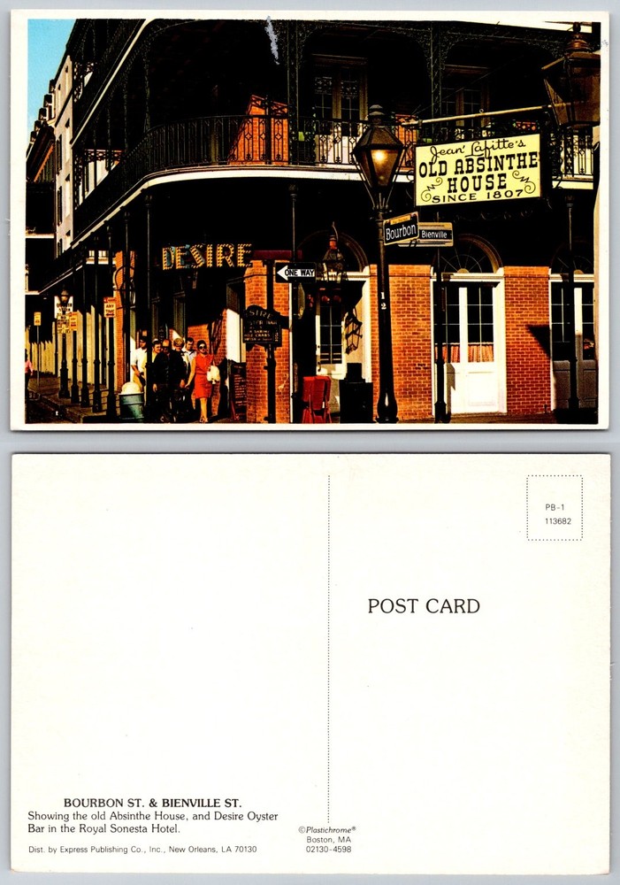 Jean Lafitte's Old Absinthe House Bourbon St. New Orleans LA Vintage Postcard-image