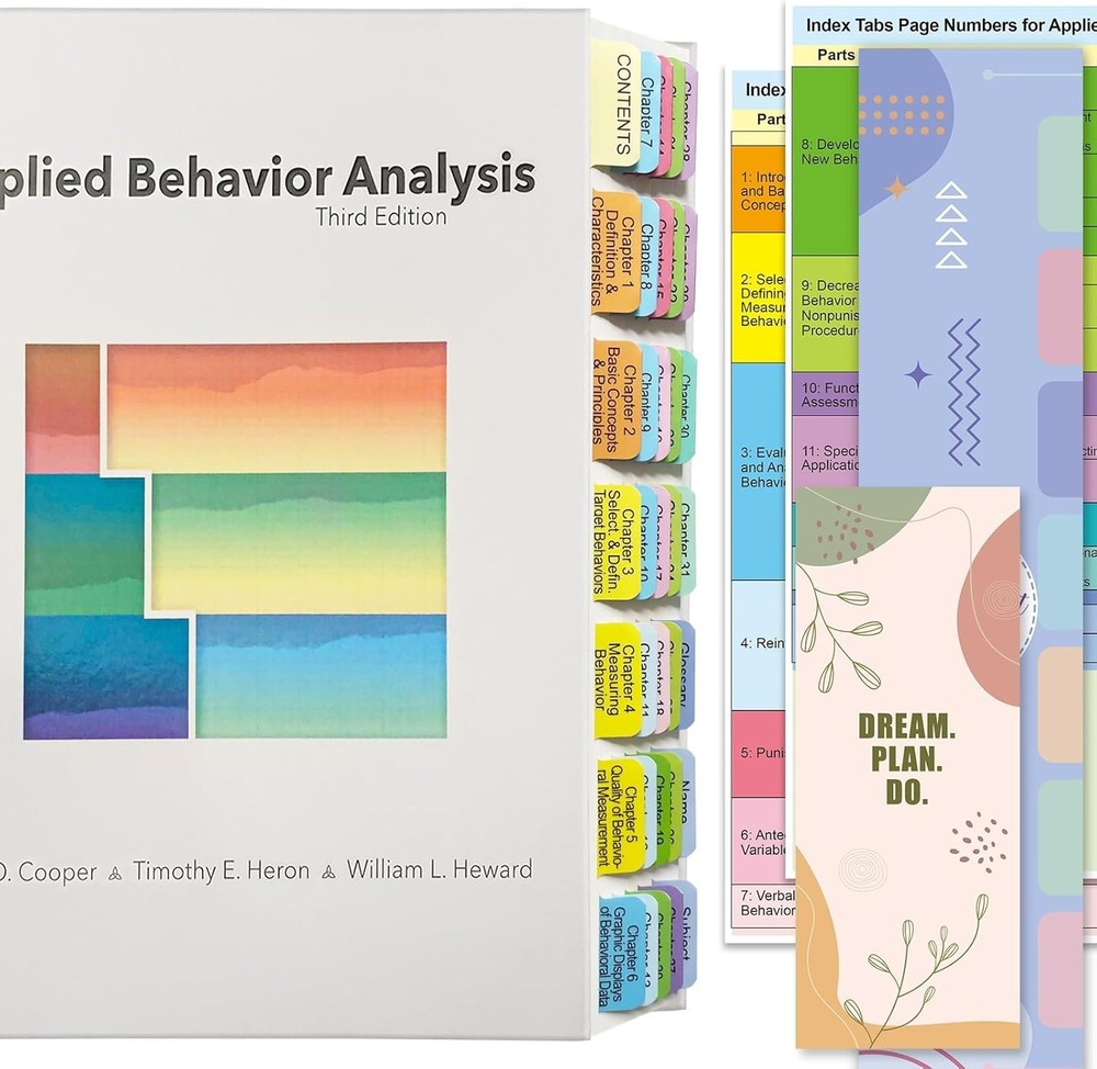 Index Tabs for Applied Behavior Analysis Cooper 3rd Edition, Complete Book Tabs