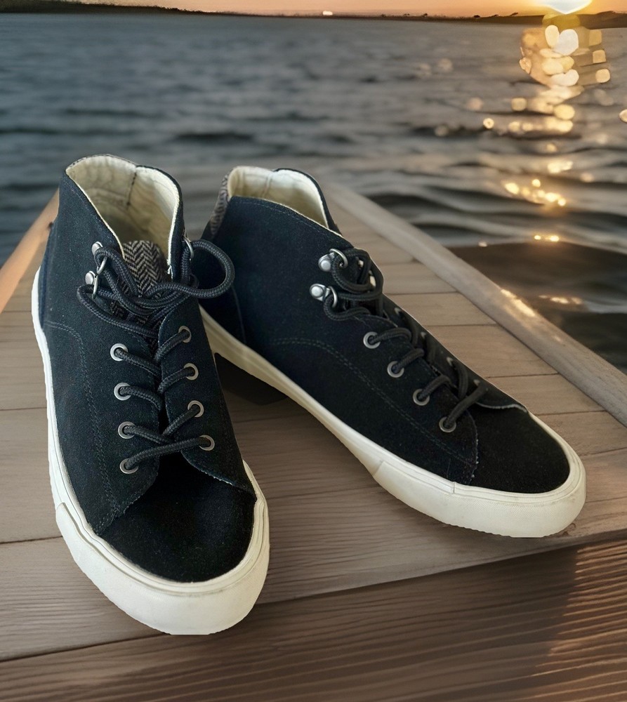 SeaVees Retired Women’s Yosemite Mid-Cut Black Thick Suede Sneakers US Sz 8