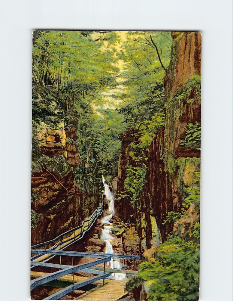 Postcard Flume Gorge Franconia Notch NH USA