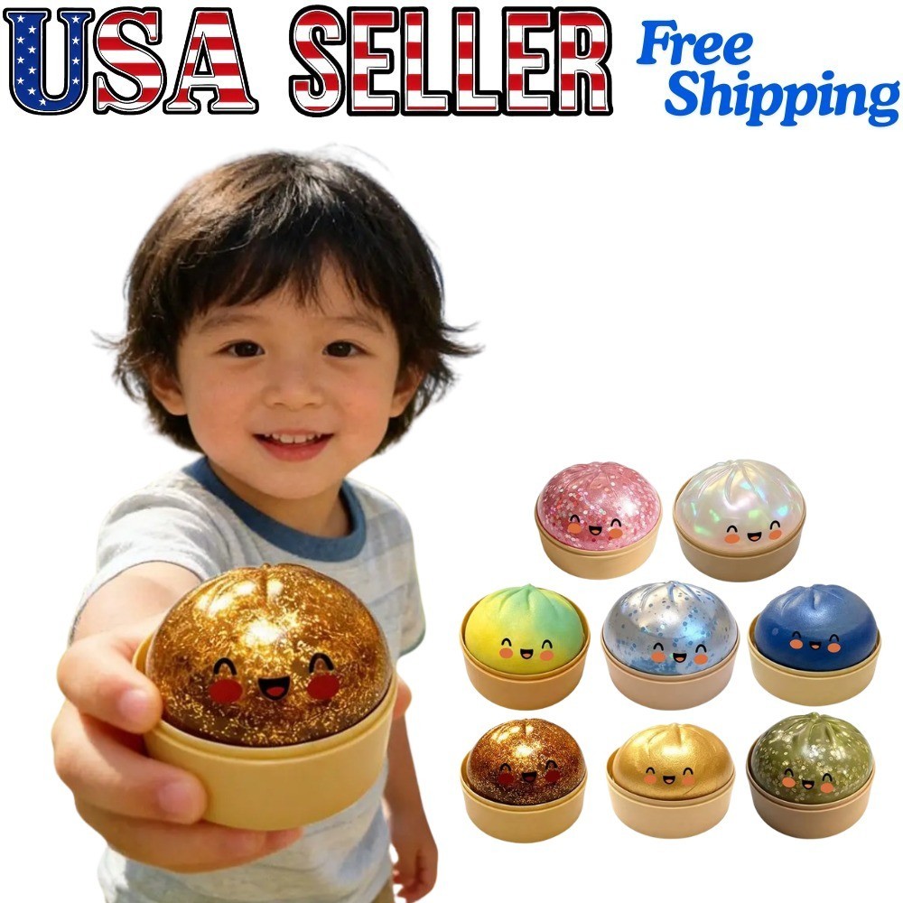 Five Below Mystery Squishy Bun Dumpling RARE Glitter Limited Edition Toy