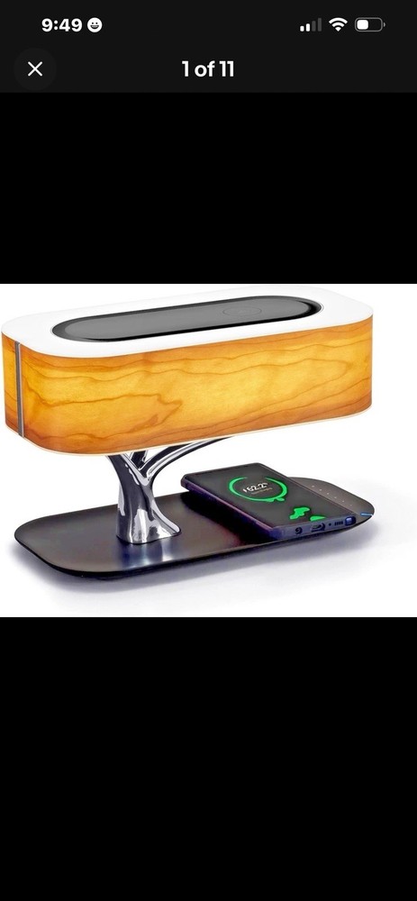 Tree of Light 3-in-1 Bedside Table Lamp Bluetooth Speaker Wireless Charger