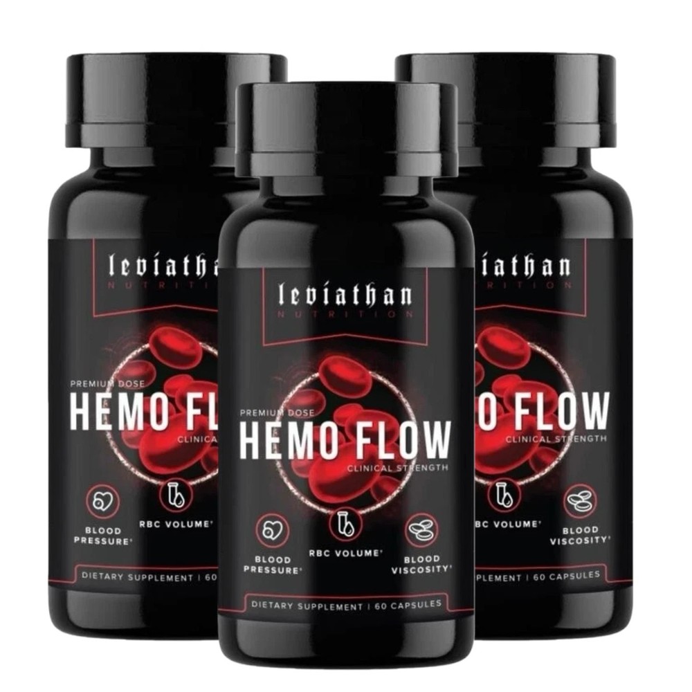 3Pcs-Leviathan Nutrition Hemo Flow Supplement Nattokinase with forNitric Oxide*