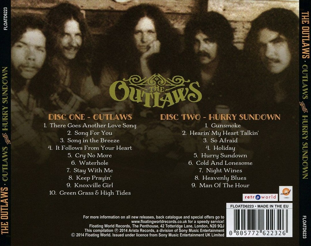 The Outlaws Outlaws C/W Harry Sundown New Cd