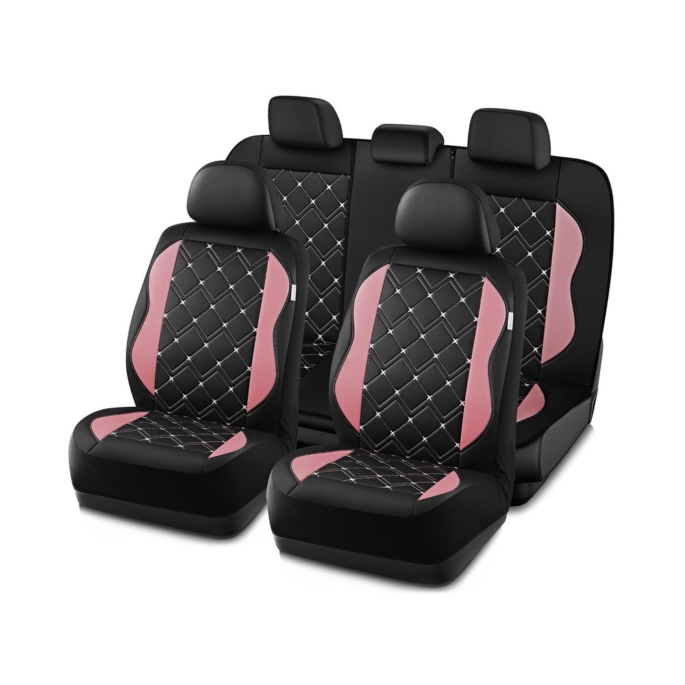 Road Comforts Seat Covers, Premium Leather Car Seat Covers Full Set for Women...