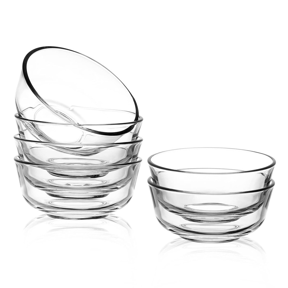 6-pack 8oz Glass Bowls for Desserts Snacks Ice Cream Kitchen Use