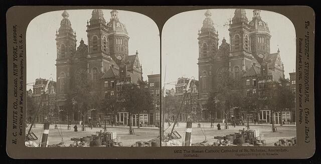 Photo:Amsterdam Holland St Nicholas Cathedral 1907 Stereograph
