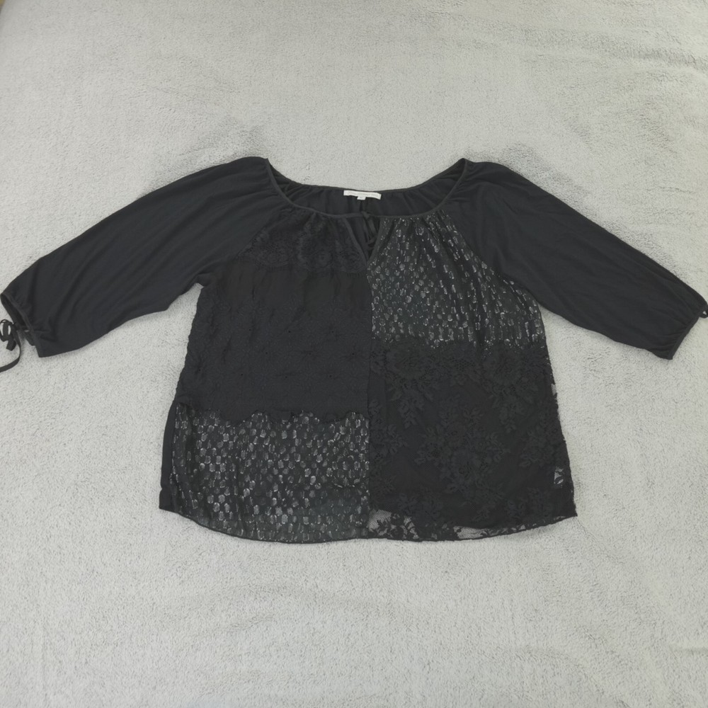 Love Johnny Was Top Womens Medium Black Mixed Material