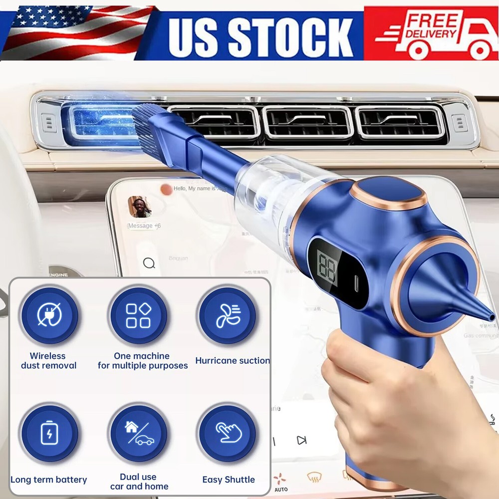 4 in 1 Rechargeable Wireless Handheld Car Vacuum Cleaner Air Blower Mini Upgrade